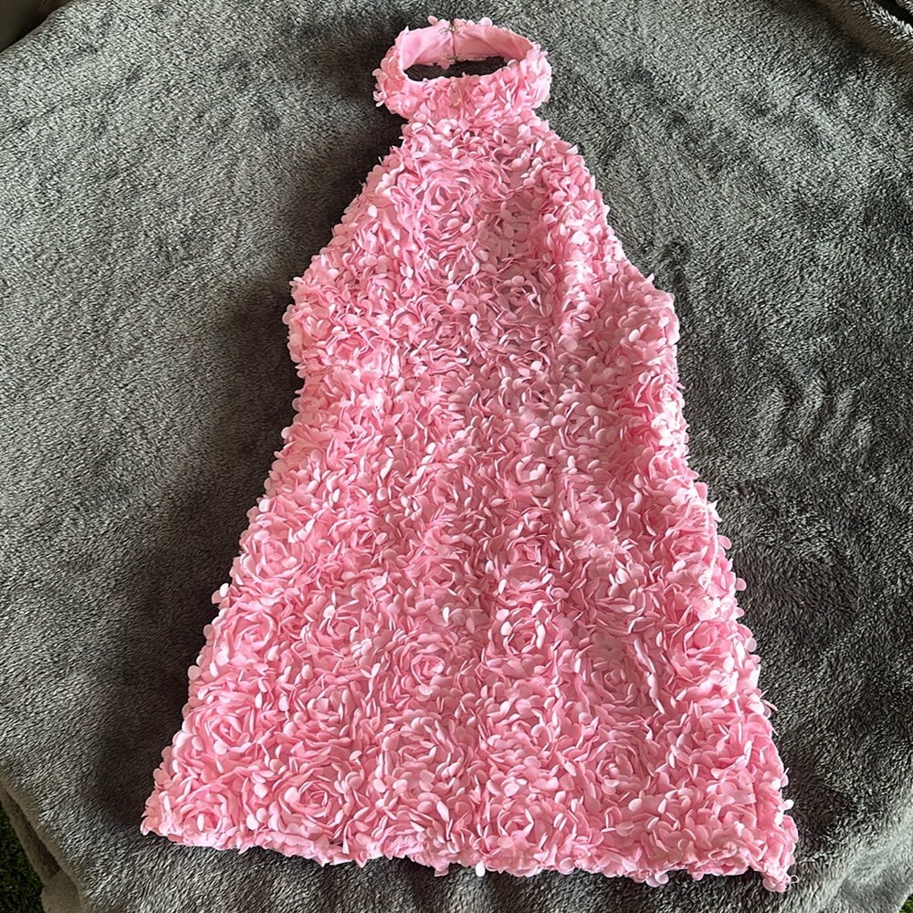 NWT Bubblegum pink floral halter dress size L